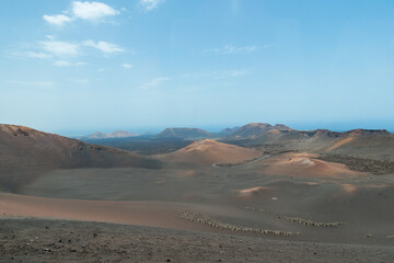 Volcanic landscape of Timanfaya Natural park in Lanzarote