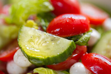Сucumber. salad with tomatoes and cucumbers. tomato and salad
