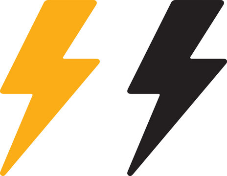 Flash icons collection. Electric symbols. Electric lightning symbols. Flash light sign. Electric vector icons, Bolt lightning flash icons