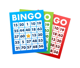 Bingo or Lottery game, card. Big Win. Vector stock illustration.