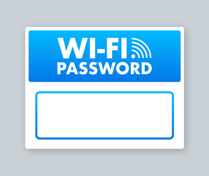 Free WiFi Password Symbol Sign. Vector stock illustration.