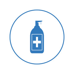 Medical hand sanitizer spray icon | Circle version icon |