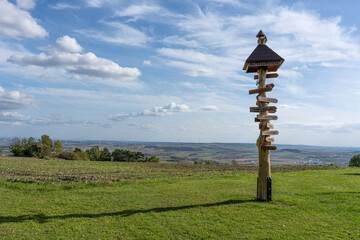 Guidepost at the Observation Tower Oberleiserberg, Lower Austria