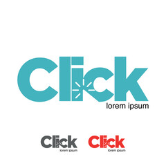 Click logo vector graphic element. - obrazy, fototapety, plakaty