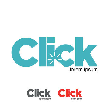 Click logo vector graphic element.