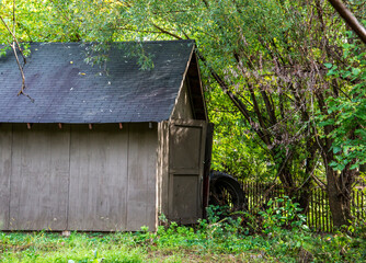 old wooden shed