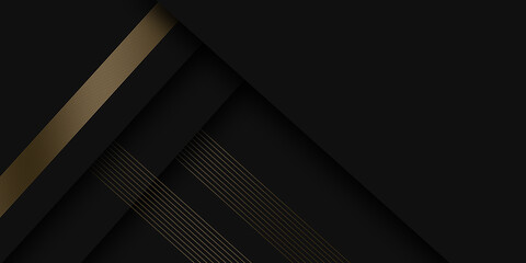 Gold black abstract background with golden lines
