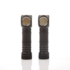 different lanterns flashlight on a white background. item for camping and household life.