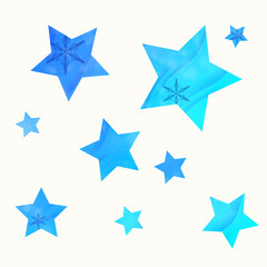 silhouette stars with blue background