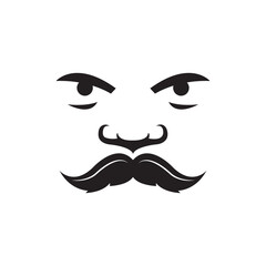 moustache icon logo vector design template