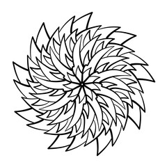 Elegant abstract mandala pattern in circle. Vector illustration.