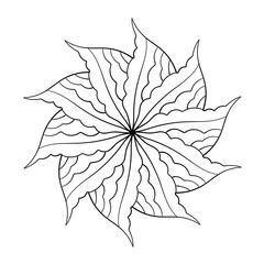 Elegant abstract mandala pattern in circle. Vector illustration.