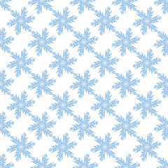 Seamless colorful snowflake background. Neutral casual print. Minimalist style pattern.