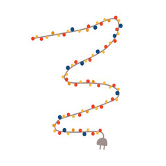 Electric garland lights. Vector illustration. Winter holidays decor.