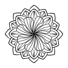 Elegant abstract mandala pattern in circle. Vector illustration.