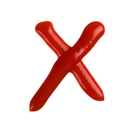 Ketchup X Letter Isolated