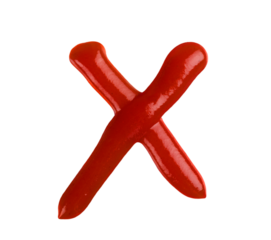Ketchup X Letter Isolated