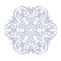Lace snowflake. Elegant ornament for graphic design. Vector illustration.
