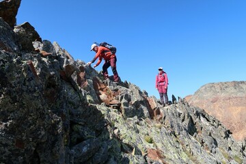 A long day of summer hiking in the Pyrenees with a bit of a scramble in the end. The summit is called Pica d'Estats.