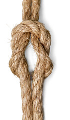 ship ropes with knot isolated on white background