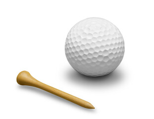 Golf Ball isolated on white background. Sport and Recreation Concept