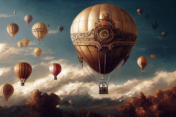 steampunk hot air balloons