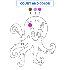 Count and color worksheet for children.