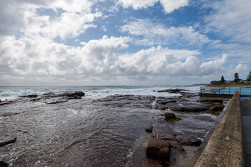 Shellharbour Beach, New South Wales, Coastline and Crashing Waves