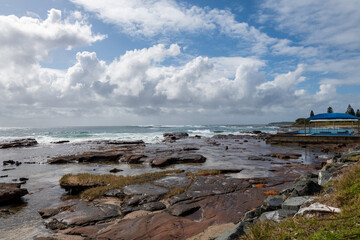 Shellharbour Beach, New South Wales, Coastline and Crashing Waves