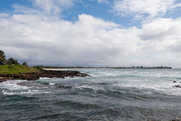 Shellharbour Beach, New South Wales, Coastline and Crashing Waves