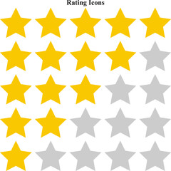 Rating of yellow stars is low and high.
