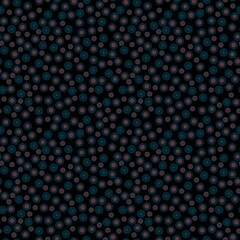 Abstract polka seamless pattern with colorful different blue,burgundy balls black.Illustration of overlapping polka pattern for background ornament.For invitation,flyer,banner,textile,fabric,wrapping