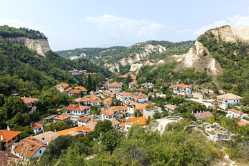 Fototapeta premium Old houses in historical town of Melnik, Bulgaria