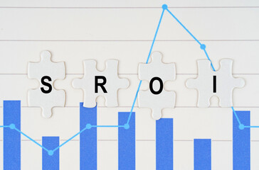 On business reports - diagrams are puzzles with the inscription - SROI