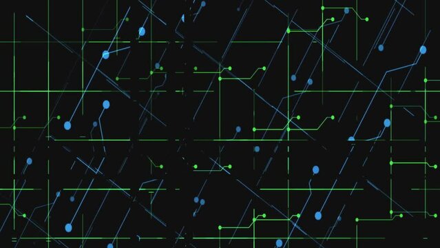 circuit board on the screen glitch effect