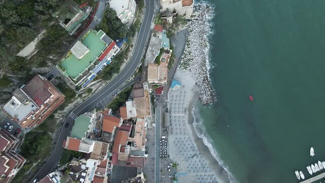 Aerial view of Cetara along the Amalfi Coast, Salerno, Italy.