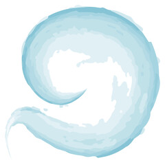 Abstract brush stroke frame in trendy winter blue hues in watercolor manner. Isolate. Background