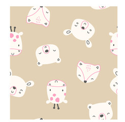 Cute bunny, giraffe, fox and bear