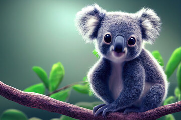 koala, cute, a beautiful garden background