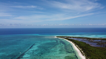 Fototapeta na wymiar View beach cozumel island drone 