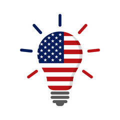 Light bulb with USA flag