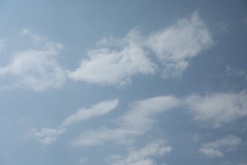 Picturesque view of beautiful blue sky with white clouds