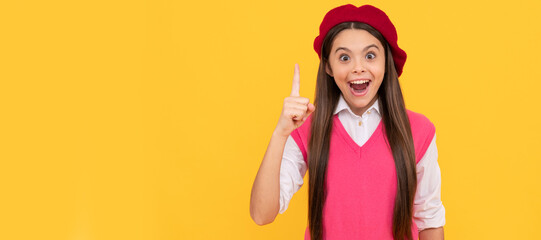 inspiration. tween and youth. yes. casual fashion. happy french teen girl on yellow background....