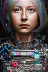 Robotic woman, cyborg with augmentations, artificial intelligence.  © Mirko Pernjakovic