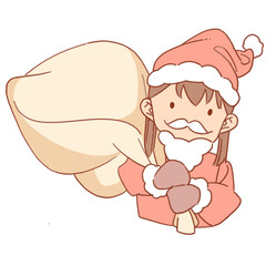 サンタクロースの格好をした女の子