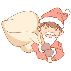 サンタクロースの格好をした男の子