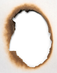 Close-Up View of a Burnt Hole in a Paper