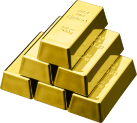 Gold bars isolated on white, precious metal