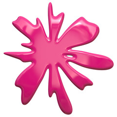 A 3D illustration of a pink splat