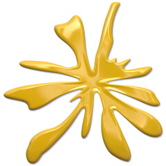 A 3D illustration of a yellow splat